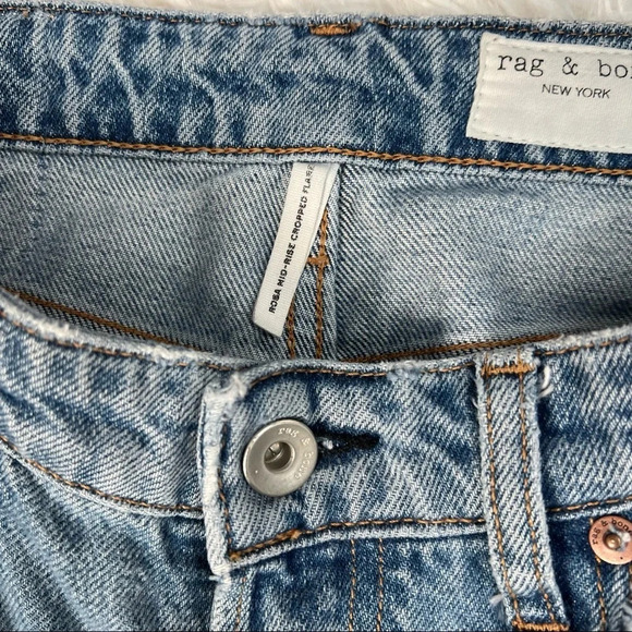 Rag & Bone Rosa Mid-Rise Cropped Flare Jeans Denim Casual Women’s 25 - Picture 6 of 11